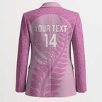 Custom New Zealand Silver Fern Rugby 2025 Blazer All Black Aotearoa Maori Pink - Aussie Hoodie