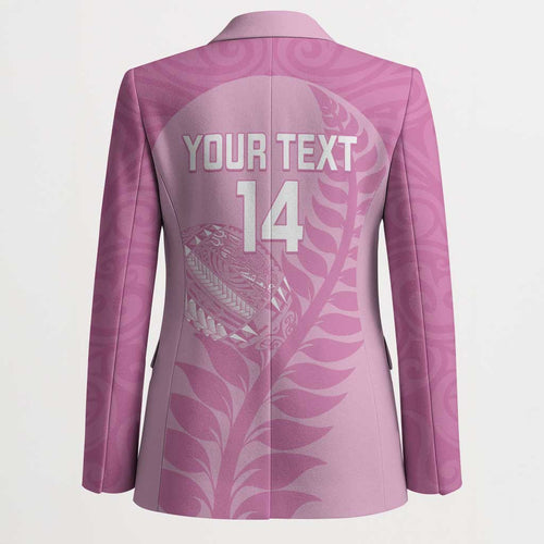 Custom New Zealand Silver Fern Rugby 2025 Blazer All Black Aotearoa Maori Pink - Aussie Hoodie