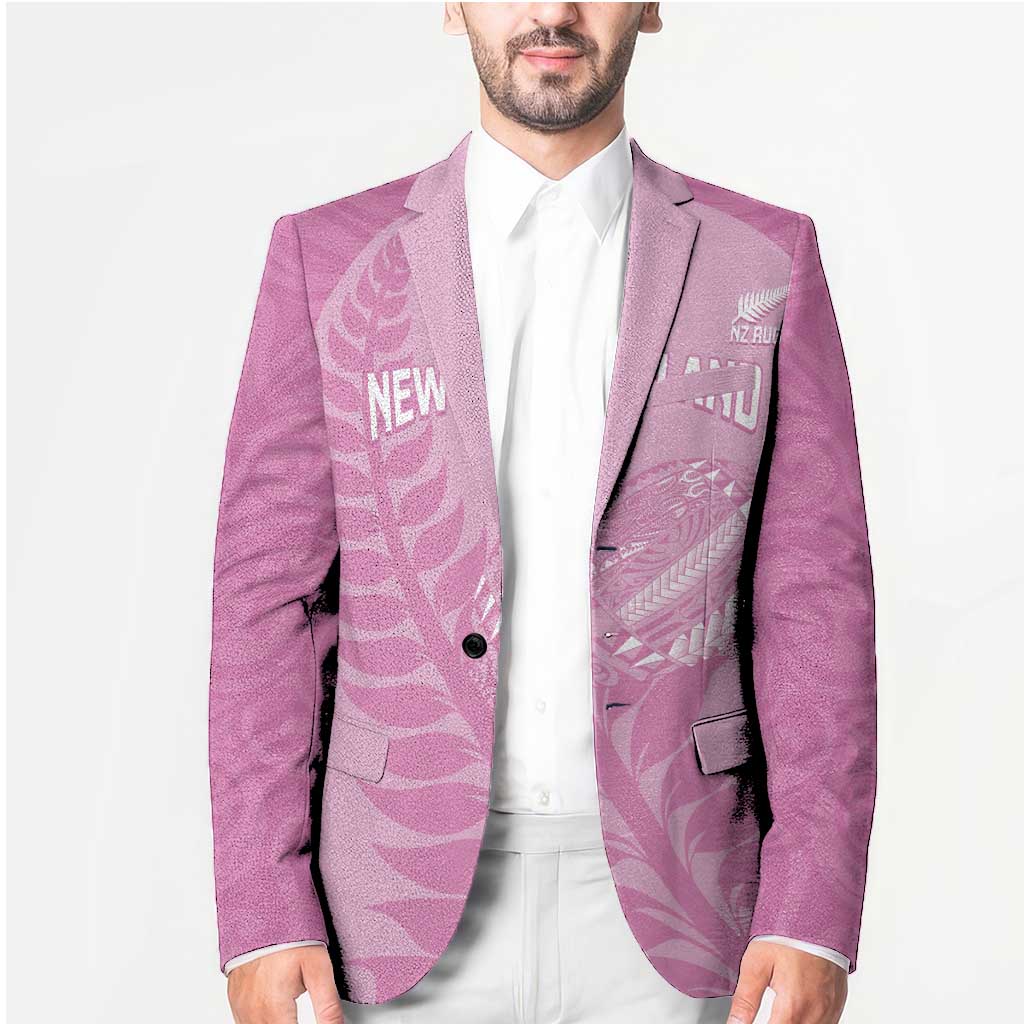 Custom New Zealand Silver Fern Rugby 2025 Blazer All Black Aotearoa Maori Pink - Aussie Hoodie