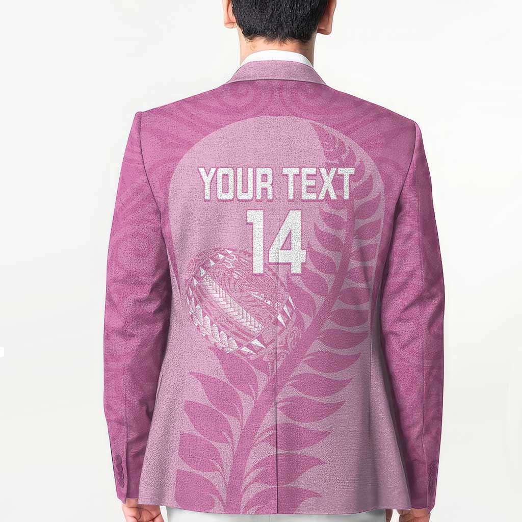 Custom New Zealand Silver Fern Rugby 2025 Blazer All Black Aotearoa Maori Pink - Aussie Hoodie