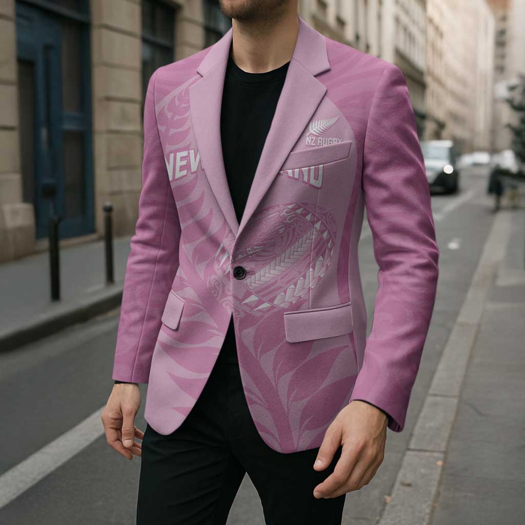 Custom New Zealand Silver Fern Rugby 2025 Blazer All Black Aotearoa Maori Pink - Aussie Hoodie