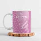 Custom New Zealand Silver Fern Rugby 2025 Ceramic Mug All Black Aotearoa Maori Pink - Aussie Hoodie