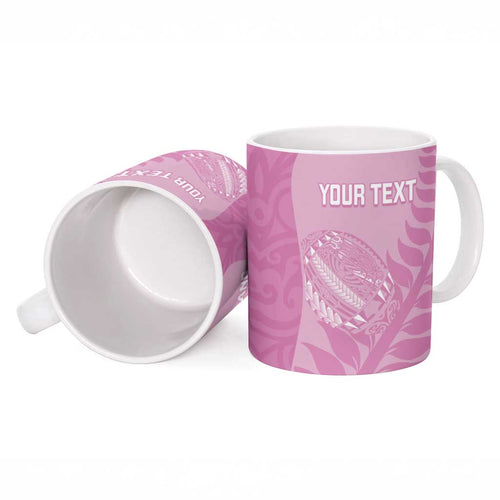 Custom New Zealand Silver Fern Rugby 2025 Ceramic Mug All Black Aotearoa Maori Pink - Aussie Hoodie