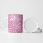 Custom New Zealand Silver Fern Rugby 2025 Ceramic Mug All Black Aotearoa Maori Pink - Aussie Hoodie