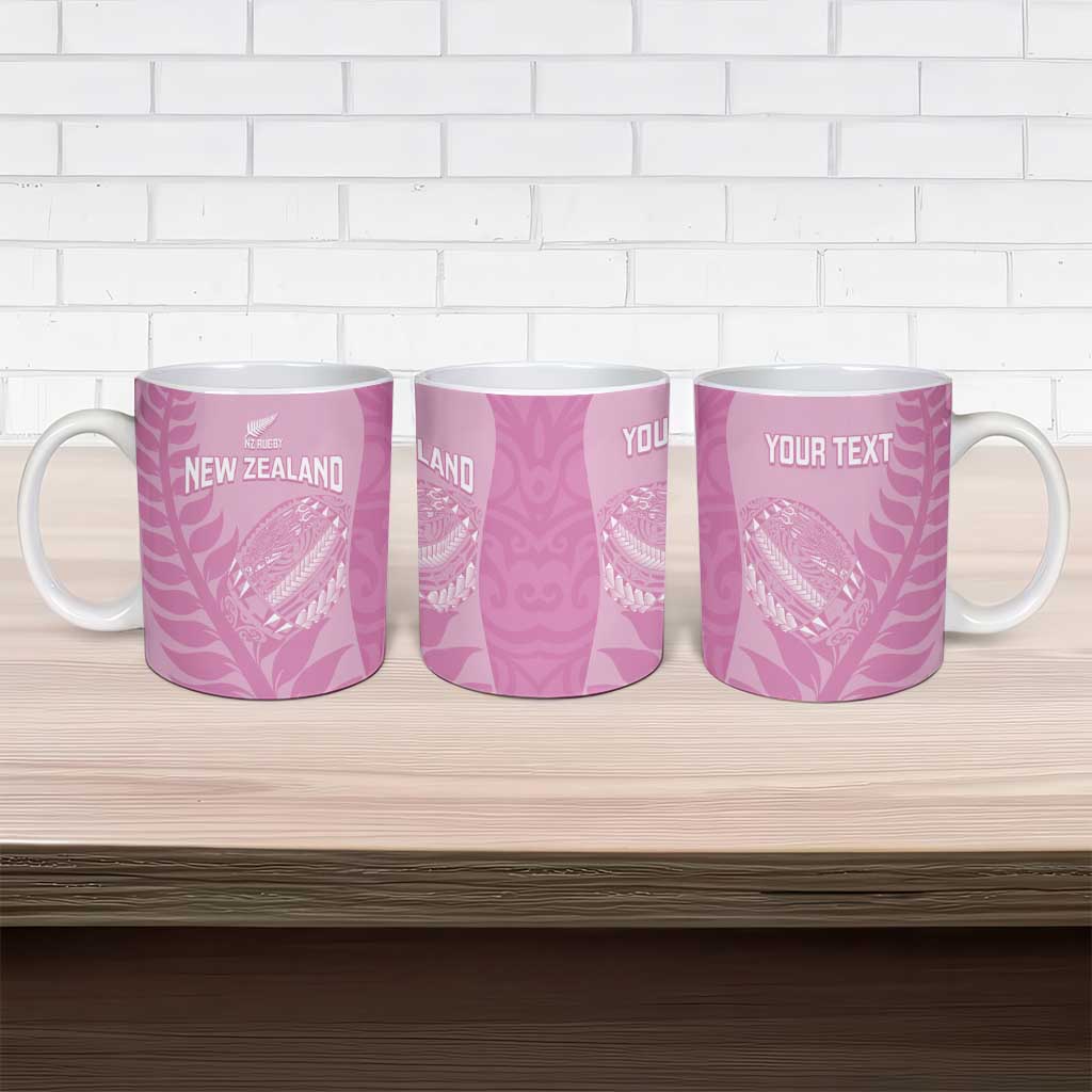Custom New Zealand Silver Fern Rugby 2025 Ceramic Mug All Black Aotearoa Maori Pink - Aussie Hoodie