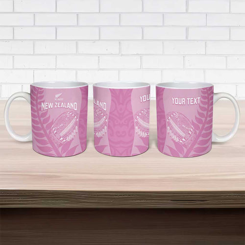 Custom New Zealand Silver Fern Rugby 2025 Ceramic Mug All Black Aotearoa Maori Pink - Aussie Hoodie