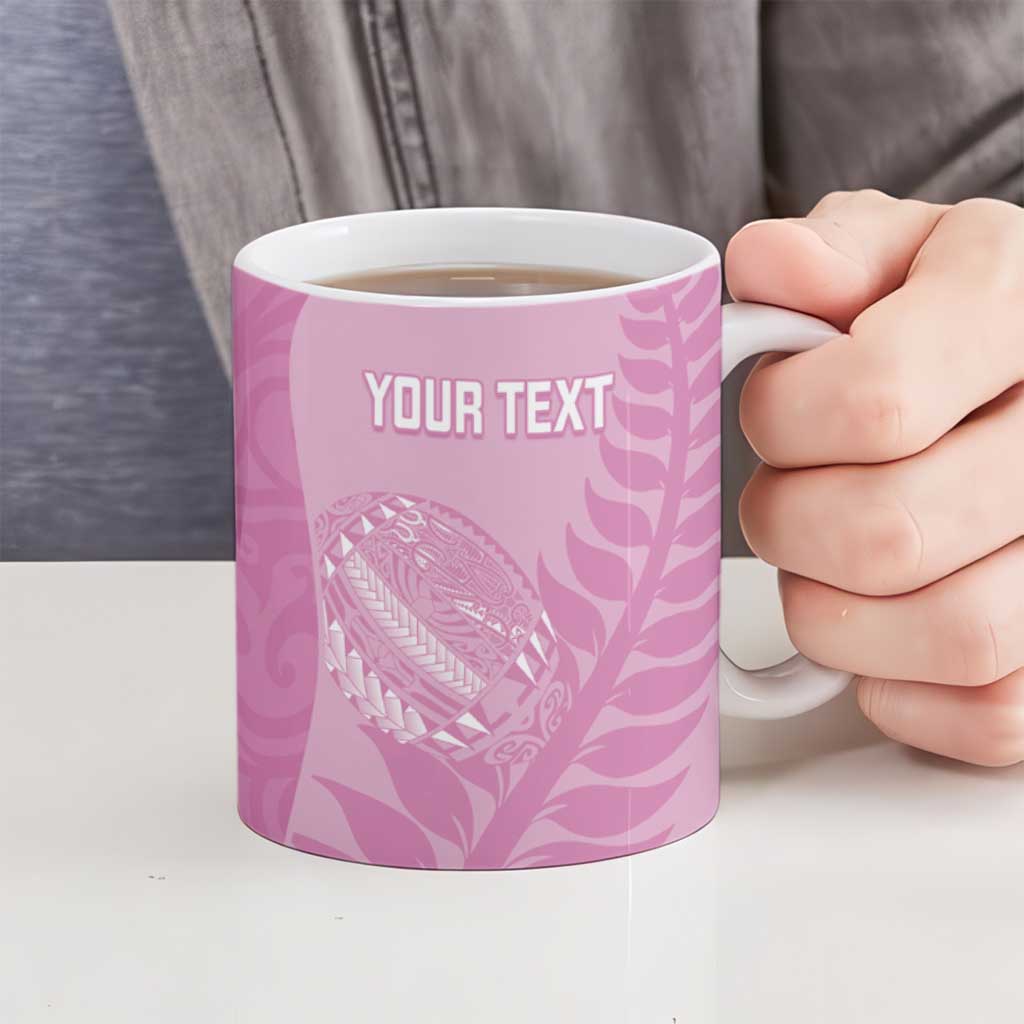 Custom New Zealand Silver Fern Rugby 2025 Ceramic Mug All Black Aotearoa Maori Pink - Aussie Hoodie
