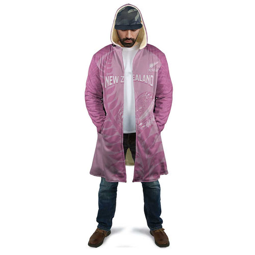 Custom New Zealand Silver Fern Rugby 2025 Cloak All Black Aotearoa Maori Pink - Aussie Hoodie