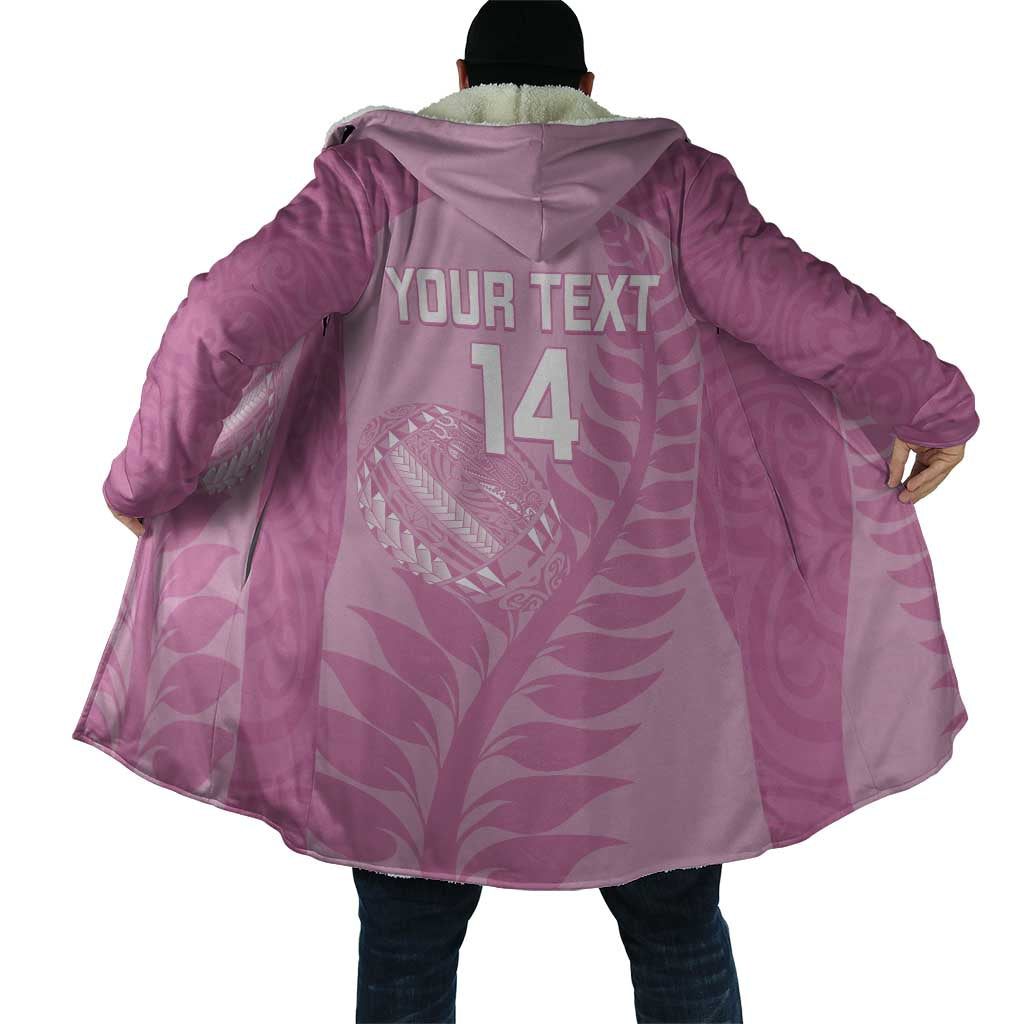 Custom New Zealand Silver Fern Rugby 2025 Cloak All Black Aotearoa Maori Pink - Aussie Hoodie