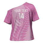 Custom New Zealand Silver Fern Rugby 2025 Cross Shoulder Shirt All Black Aotearoa Maori Pink - Aussie Hoodie