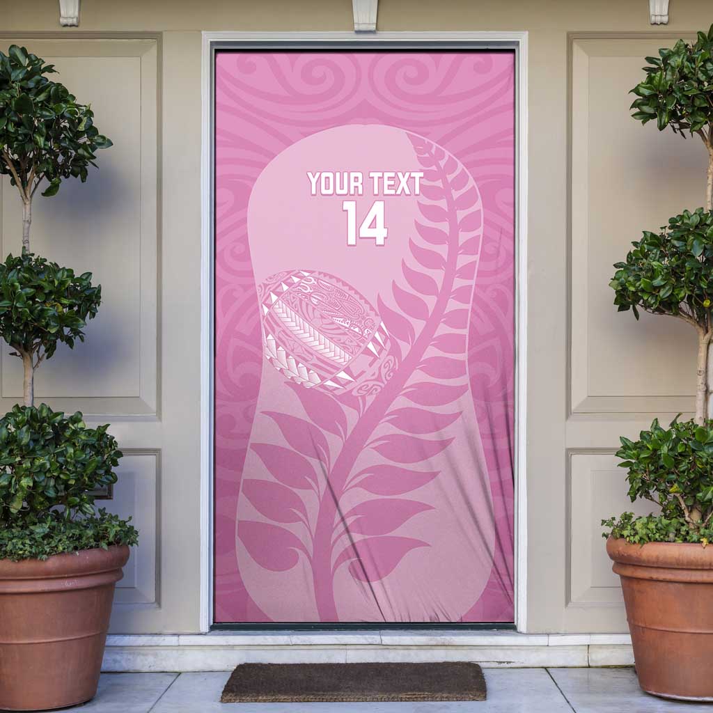 Custom New Zealand Silver Fern Rugby 2025 Door Cover All Black Aotearoa Maori Pink - Aussie Hoodie