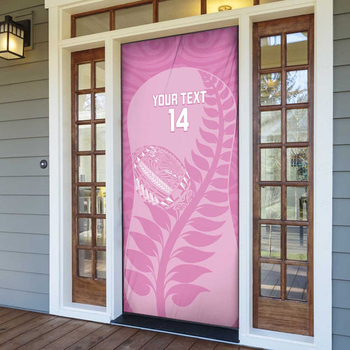 Custom New Zealand Silver Fern Rugby 2025 Door Cover All Black Aotearoa Maori Pink - Aussie Hoodie