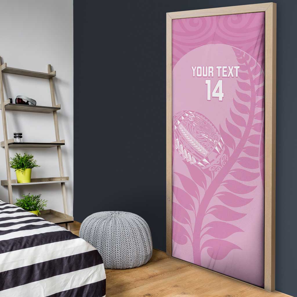 Custom New Zealand Silver Fern Rugby 2025 Door Cover All Black Aotearoa Maori Pink - Aussie Hoodie