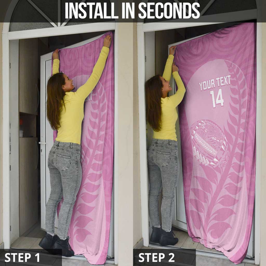 Custom New Zealand Silver Fern Rugby 2025 Door Cover All Black Aotearoa Maori Pink - Aussie Hoodie