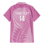 Custom New Zealand Silver Fern Rugby 2025 Family Matching Mermaid Dress and Hawaiian Shirt All Black Aotearoa Maori Pink