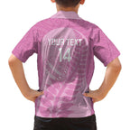 Custom New Zealand Silver Fern Rugby 2025 Family Matching Off The Shoulder Long Sleeve Dress and Hawaiian Shirt All Black Aotearoa Maori Pink