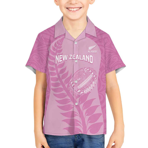 Custom New Zealand Silver Fern Rugby 2025 Family Matching Tank Maxi Dress and Hawaiian Shirt All Black Aotearoa Maori Pink
