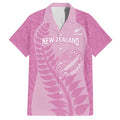 Custom New Zealand Silver Fern Rugby 2025 Hawaiian Shirt All Black Aotearoa Maori Pink