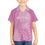 Custom New Zealand Silver Fern Rugby 2025 Hawaiian Shirt All Black Aotearoa Maori Pink
