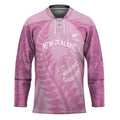 Custom New Zealand Silver Fern Rugby 2025 Hockey Jersey All Black Aotearoa Maori Pink - Aussie Hoodie