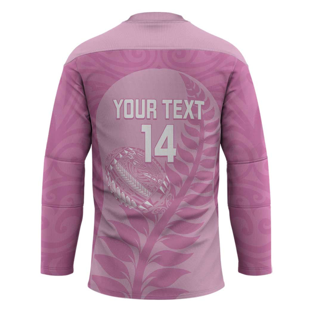 Custom New Zealand Silver Fern Rugby 2025 Hockey Jersey All Black Aotearoa Maori Pink - Aussie Hoodie