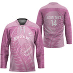 Custom New Zealand Silver Fern Rugby 2025 Hockey Jersey All Black Aotearoa Maori Pink - Aussie Hoodie