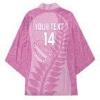 Custom New Zealand Silver Fern Rugby 2025 Kimono All Black Aotearoa Maori Pink - Aussie Hoodie