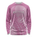 Custom New Zealand Silver Fern Rugby 2025 Long Sleeve Shirt All Black Aotearoa Maori Pink