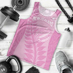 Custom New Zealand Silver Fern Rugby 2025 Men Tank Top All Black Aotearoa Maori Pink