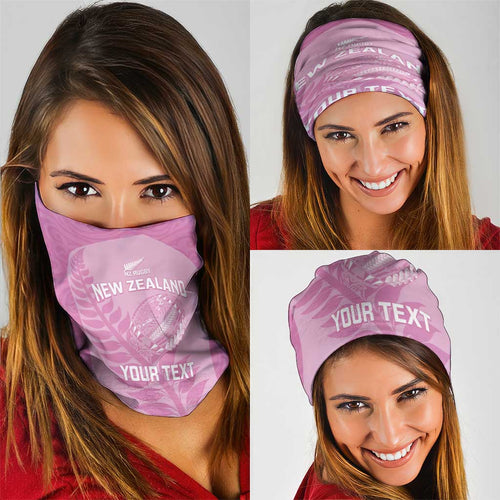 Custom New Zealand Silver Fern Rugby 2025 Neck Gaiter All Black Aotearoa Maori Pink - Aussie Hoodie
