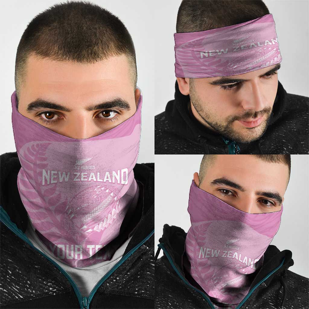 Custom New Zealand Silver Fern Rugby 2025 Neck Gaiter All Black Aotearoa Maori Pink - Aussie Hoodie