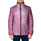 Custom New Zealand Silver Fern Rugby 2025 Padded Jacket All Black Aotearoa Maori Pink - Aussie Hoodie