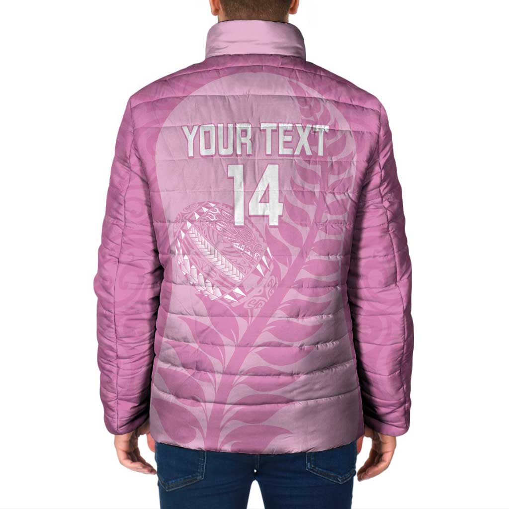 Custom New Zealand Silver Fern Rugby 2025 Padded Jacket All Black Aotearoa Maori Pink - Aussie Hoodie