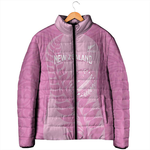 Custom New Zealand Silver Fern Rugby 2025 Padded Jacket All Black Aotearoa Maori Pink - Aussie Hoodie