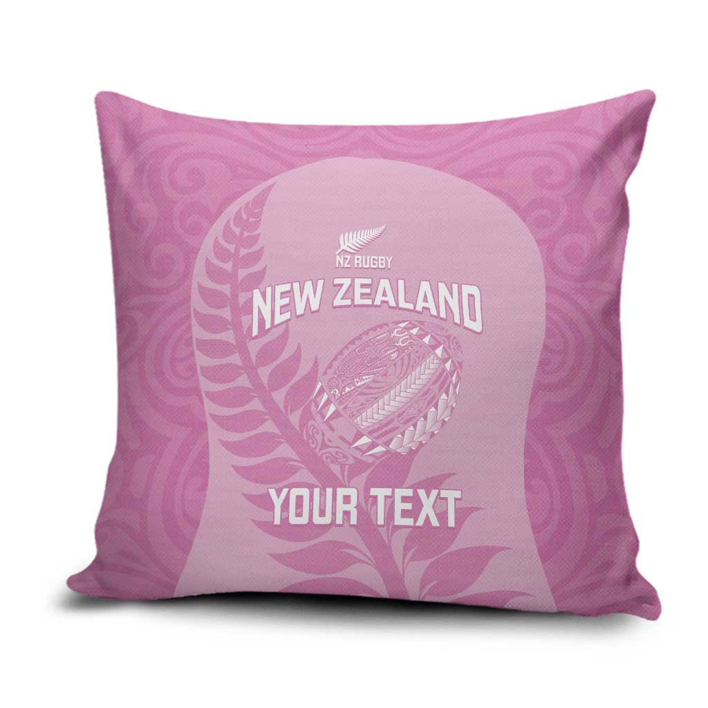 Custom New Zealand Silver Fern Rugby 2025 Pillow Cover All Black Aotearoa Maori Pink - Aussie Hoodie
