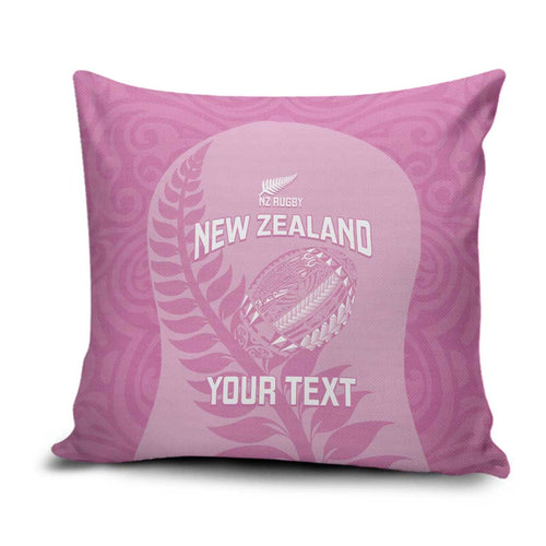 Custom New Zealand Silver Fern Rugby 2025 Pillow Cover All Black Aotearoa Maori Pink - Aussie Hoodie