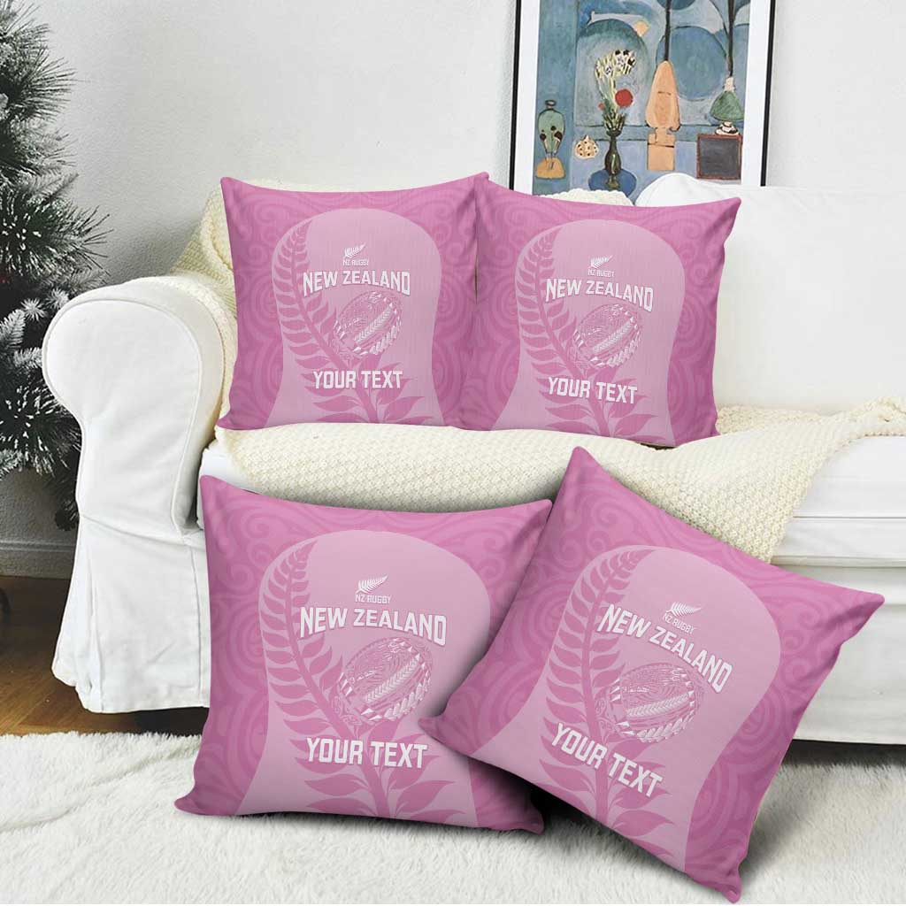 Custom New Zealand Silver Fern Rugby 2025 Pillow Cover All Black Aotearoa Maori Pink - Aussie Hoodie