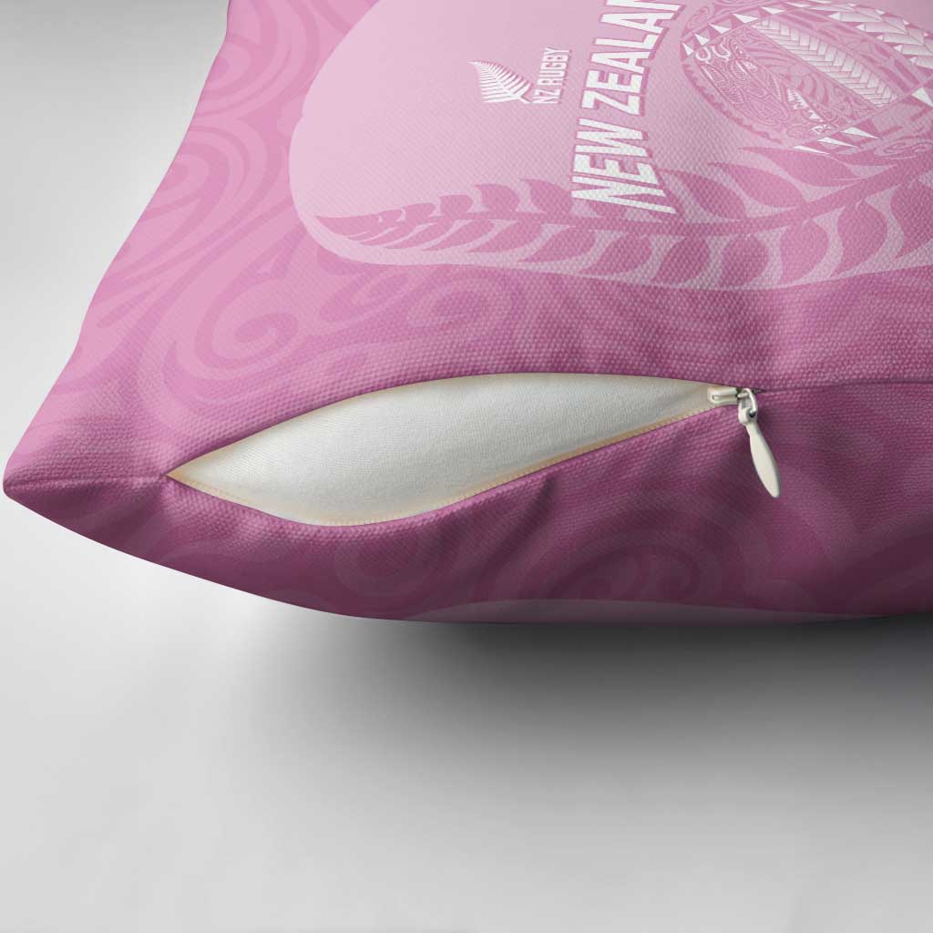 Custom New Zealand Silver Fern Rugby 2025 Pillow Cover All Black Aotearoa Maori Pink - Aussie Hoodie