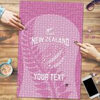 Custom New Zealand Silver Fern Rugby 2025 Puzzle All Black Aotearoa Maori Pink - Aussie Hoodie