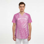 Custom New Zealand Silver Fern Rugby 2025 Scrub Top All Black Aotearoa Maori Pink - Aussie Hoodie