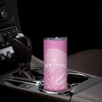 Custom New Zealand Silver Fern Rugby 2025 Skinny Tumbler All Black Aotearoa Maori Pink