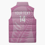 Custom New Zealand Silver Fern Rugby 2025 Sleeveless Puffer Jacket All Black Aotearoa Maori Pink - Aussie Hoodie