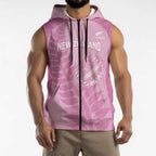 Custom New Zealand Silver Fern Rugby 2025 Sleeveless Zip Hoodie All Black Aotearoa Maori Pink LT14