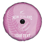 Custom New Zealand Silver Fern Rugby 2025 Spare Tire Cover All Black Aotearoa Maori Pink