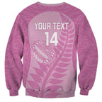 Custom New Zealand Silver Fern Rugby 2025 Sweatshirt All Black Aotearoa Maori Pink