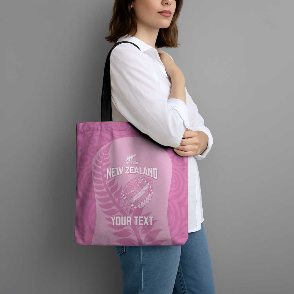 Custom New Zealand Silver Fern Rugby 2025 Tote Bag All Black Aotearoa Maori Pink - Aussie Hoodie