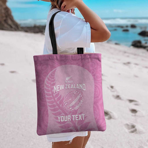Custom New Zealand Silver Fern Rugby 2025 Tote Bag All Black Aotearoa Maori Pink - Aussie Hoodie