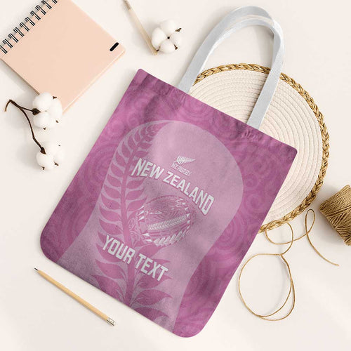 Custom New Zealand Silver Fern Rugby 2025 Tote Bag All Black Aotearoa Maori Pink - Aussie Hoodie