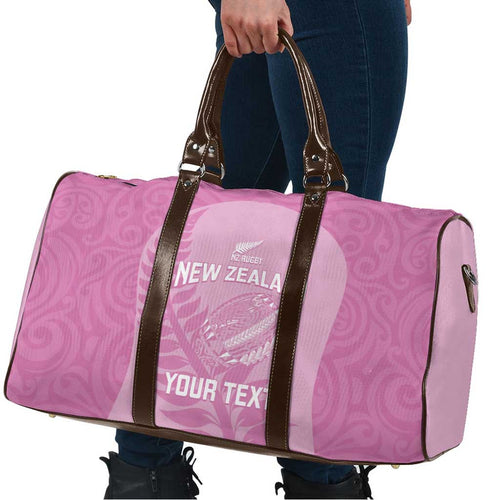 Custom New Zealand Silver Fern Rugby 2025 Travel Bag All Black Aotearoa Maori Pink - Aussie Hoodie