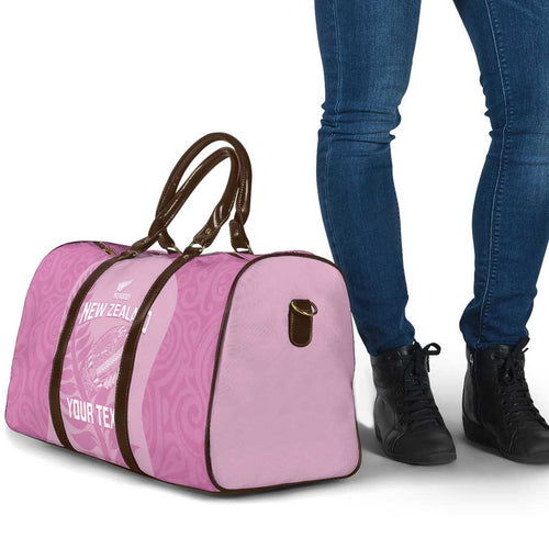 Custom New Zealand Silver Fern Rugby 2025 Travel Bag All Black Aotearoa Maori Pink - Aussie Hoodie